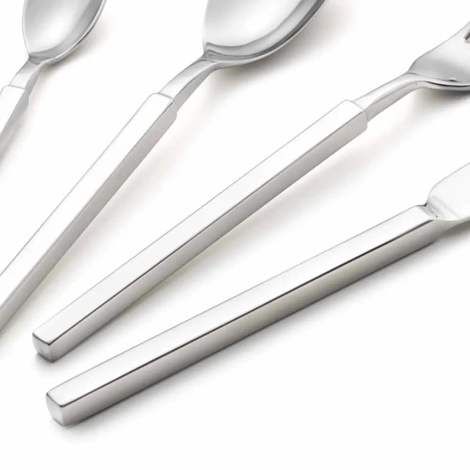 Komplettes Stahlbesteck-Set 24-teiliges Design Made in Italy - Tricky Viadurini