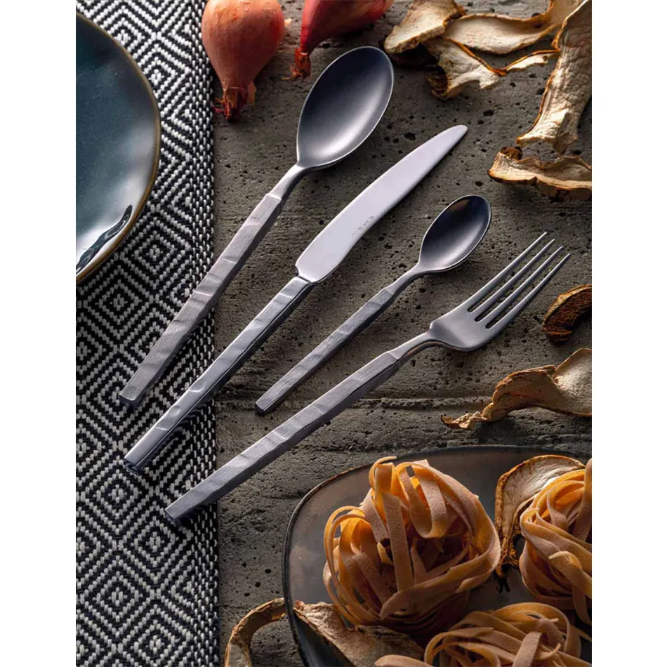 Komplettes Stahlbesteck-Set 24-teiliges Design Made in Italy - Tricky Viadurini