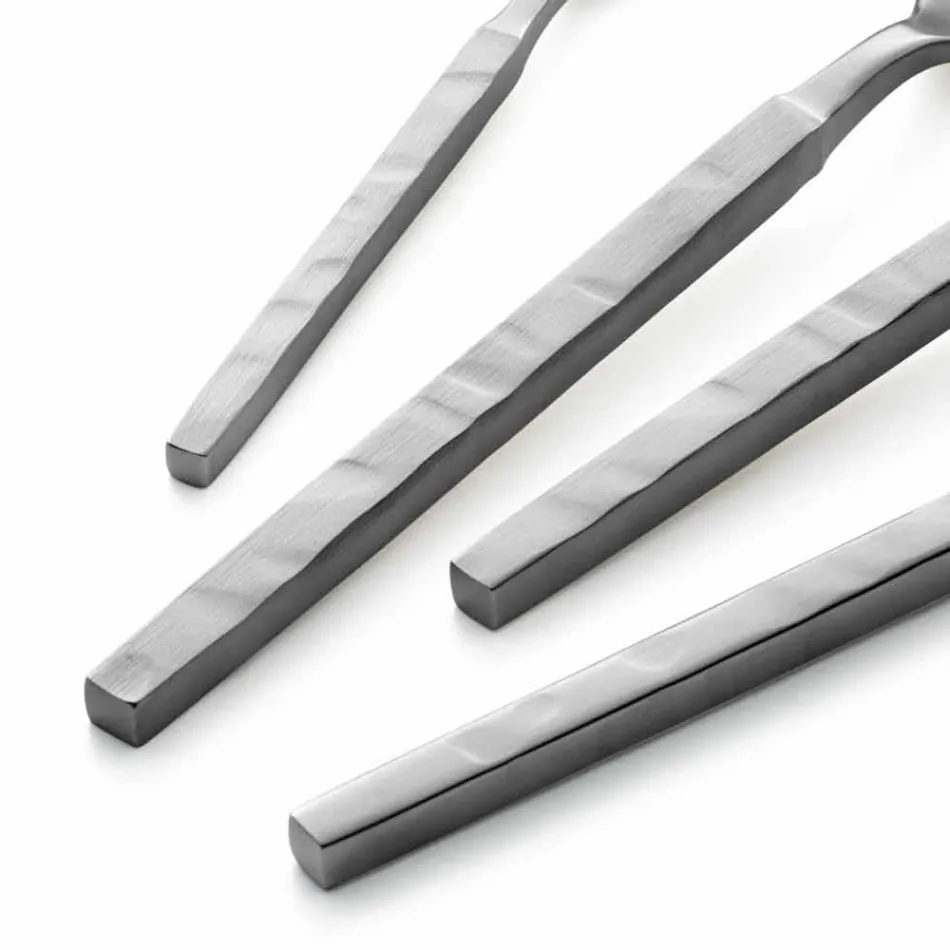 Komplettes Stahlbesteck-Set 24-teiliges Design Made in Italy - Tricky Viadurini