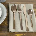 Komplettes Besteckset in schwarzem Stahl- oder Kupferdesign 24-teilig - Fayette Viadurini