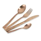 Komplettes Besteckset in schwarzem Stahl- oder Kupferdesign 24-teilig - Fayette Viadurini