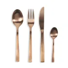 Komplettes Besteckset in schwarzem Stahl- oder Kupferdesign 24-teilig - Fayette Viadurini