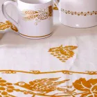 Leinen Frühstücksservice mit handgefertigten Einzelstücken - Marken Viadurini