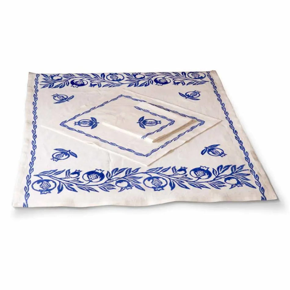 Leinen Frühstücksservice mit handgefertigten Einzelstücken - Marken Viadurini