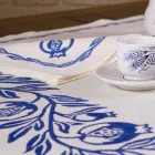 Leinen Frühstücksservice mit handgefertigten Einzelstücken - Marken Viadurini