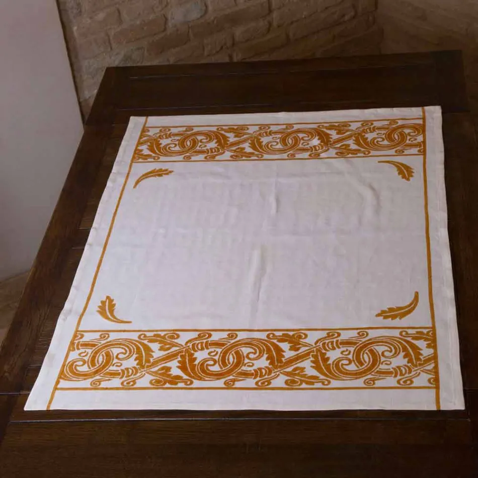 Leinen Frühstücksservice mit handgefertigten Einzelstücken - Marken Viadurini