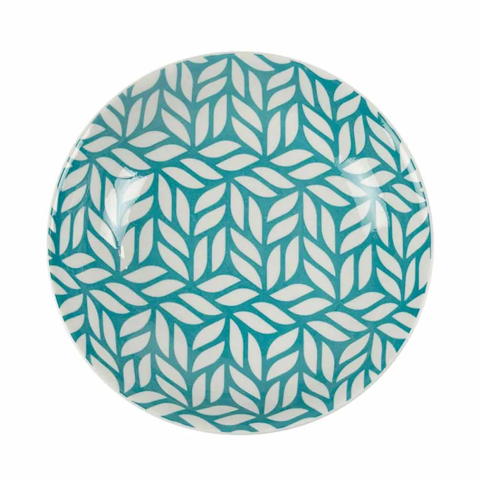 Kompletter Tischservice aus farbigem Porzellan 18 Stück - Indonesien Viadurini