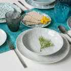 Kompletter Tischservice aus farbigem Porzellan 18 Stück - Indonesien Viadurini