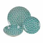 Kompletter Tischservice aus farbigem Porzellan 18 Stück - Indonesien Viadurini