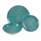 Kompletter Tischservice aus farbigem Porzellan 18 Stück - Indonesien Viadurini