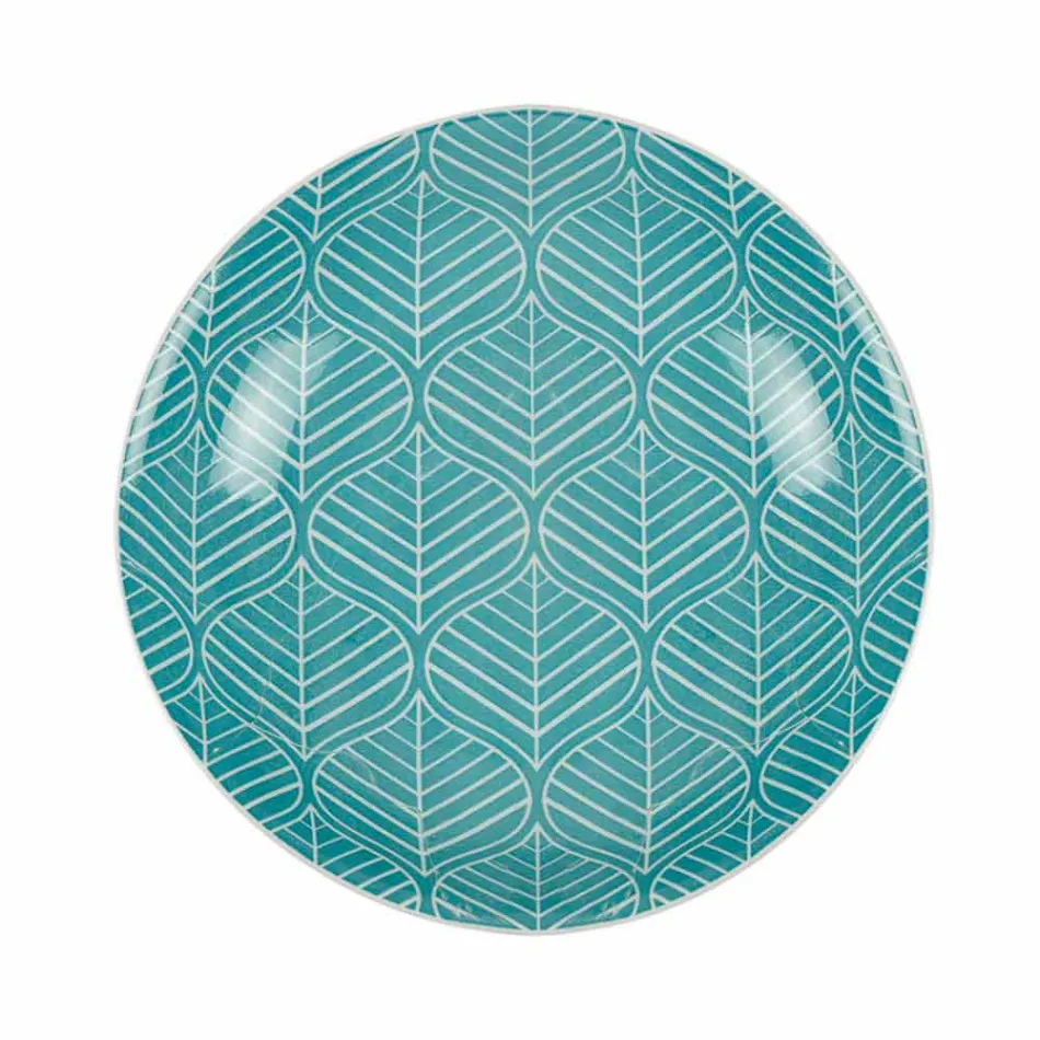 Kompletter Tischservice aus farbigem Porzellan 18 Stück - Indonesien Viadurini