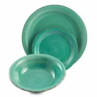 Geschirr mit farbigen Tellern 18 Stück in modernem Steinzeug - Abruzzen Viadurini