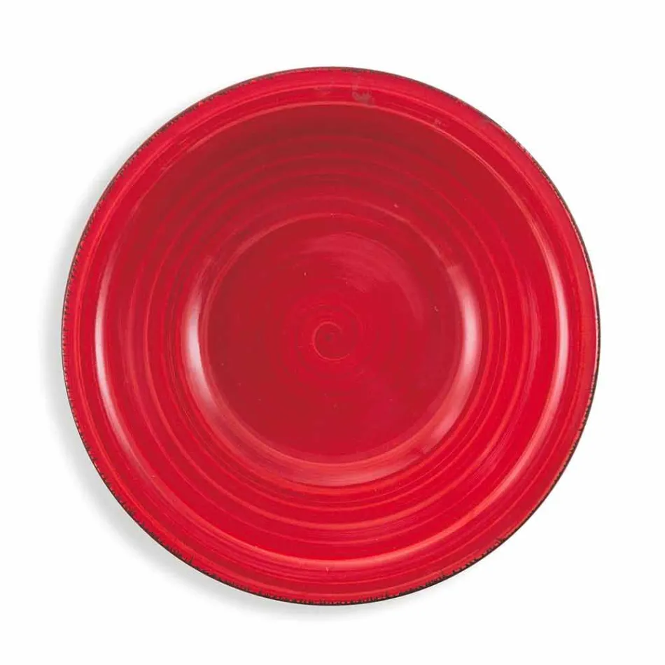 Geschirr mit farbigen Tellern 18 Stück in modernem Steinzeug - Abruzzen Viadurini