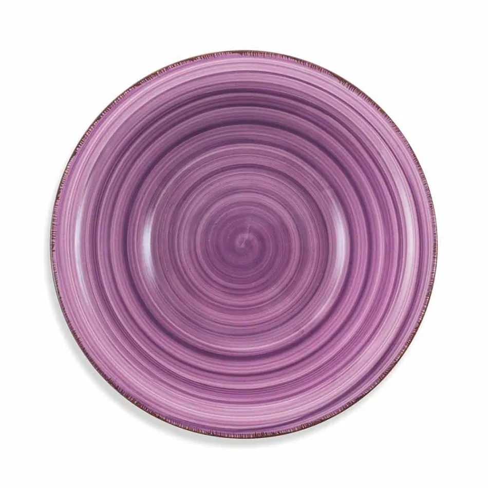 Geschirr mit farbigen Tellern 18 Stück in modernem Steinzeug - Abruzzen Viadurini