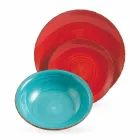 Geschirr mit farbigen Tellern 18 Stück in modernem Steinzeug - Abruzzen Viadurini