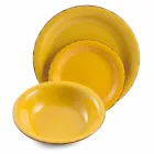 Geschirr mit farbigen Tellern 18 Stück in modernem Steinzeug - Abruzzen Viadurini