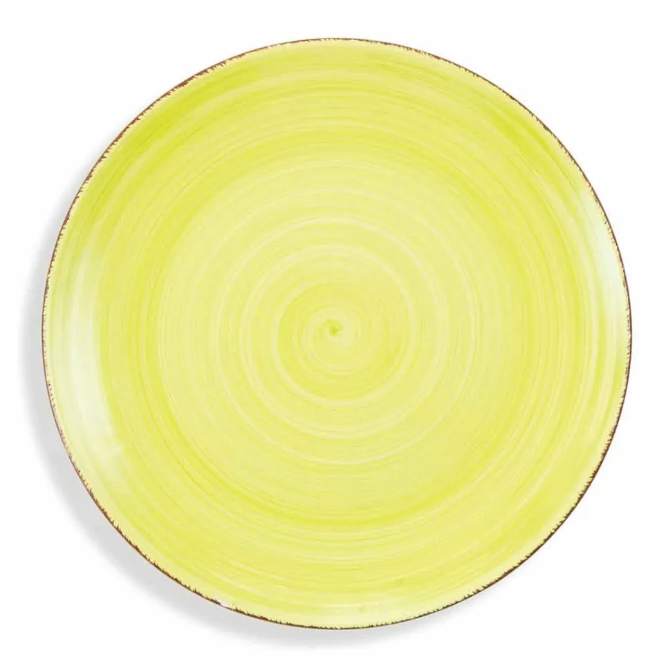 Geschirr mit farbigen Tellern 18 Stück in modernem Steinzeug - Abruzzen Viadurini