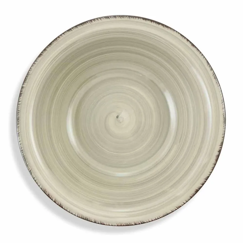 Geschirr mit farbigen Tellern 18 Stück in modernem Steinzeug - Abruzzen Viadurini