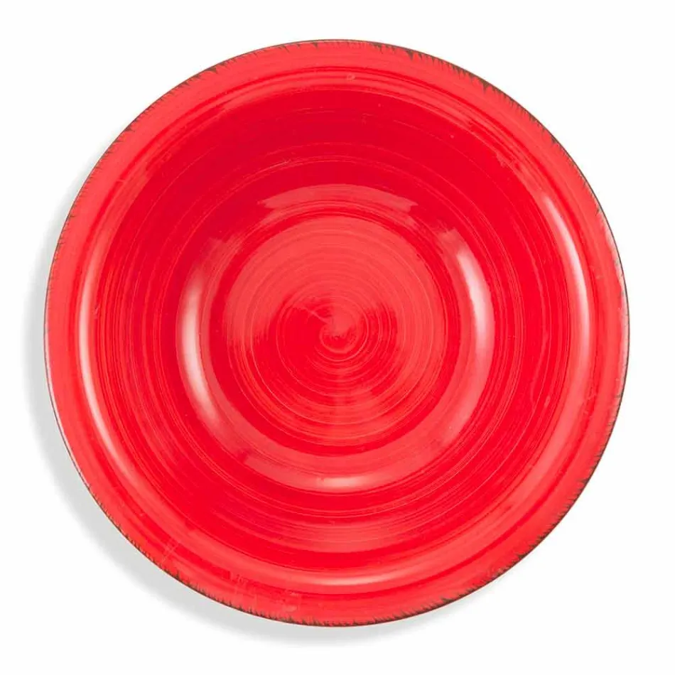 Geschirr mit farbigen Tellern 18 Stück in modernem Steinzeug - Abruzzen Viadurini