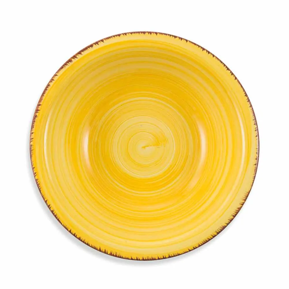 Geschirr mit farbigen Tellern 18 Stück in modernem Steinzeug - Abruzzen Viadurini