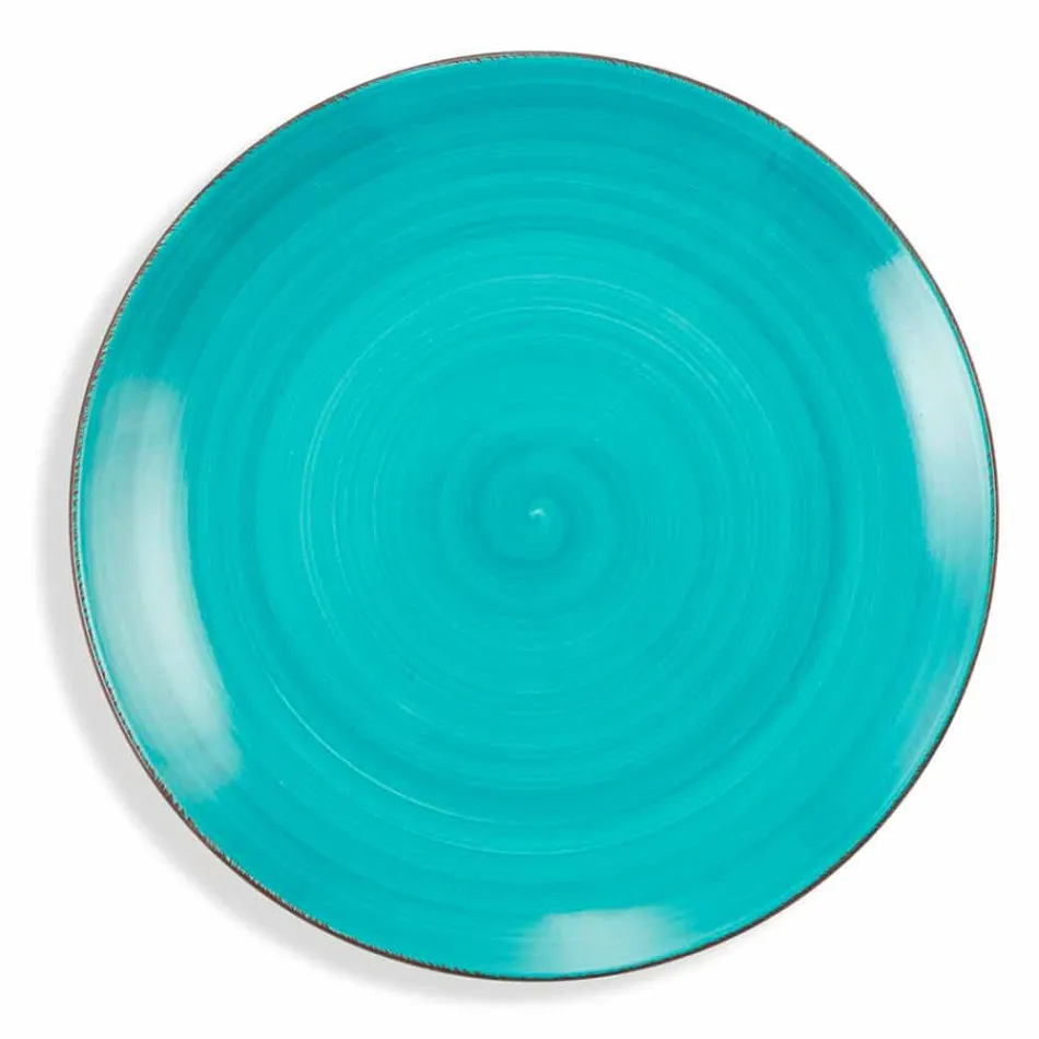 Geschirr mit farbigen Tellern 18 Stück in modernem Steinzeug - Abruzzen Viadurini