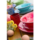 Geschirr mit farbigen Tellern 18 Stück in modernem Steinzeug - Abruzzen Viadurini