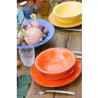 Geschirr mit farbigen Tellern 18 Stück in modernem Steinzeug - Abruzzen Viadurini