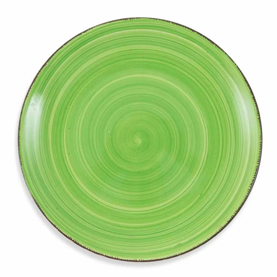 Geschirr mit farbigen Tellern 18 Stück in modernem Steinzeug - Abruzzen Viadurini