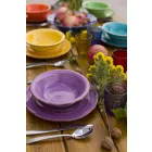 Geschirr mit farbigen Tellern 18 Stück in modernem Steinzeug - Abruzzen Viadurini