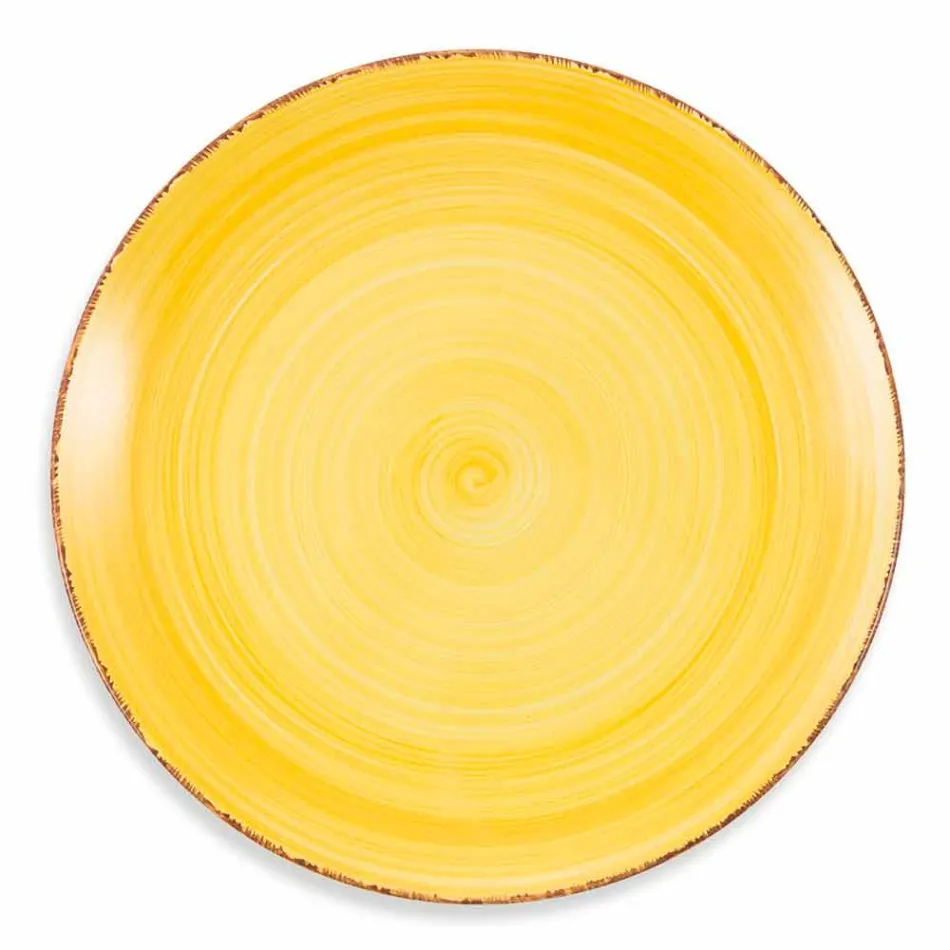 Geschirr mit farbigen Tellern 18 Stück in modernem Steinzeug - Abruzzen Viadurini