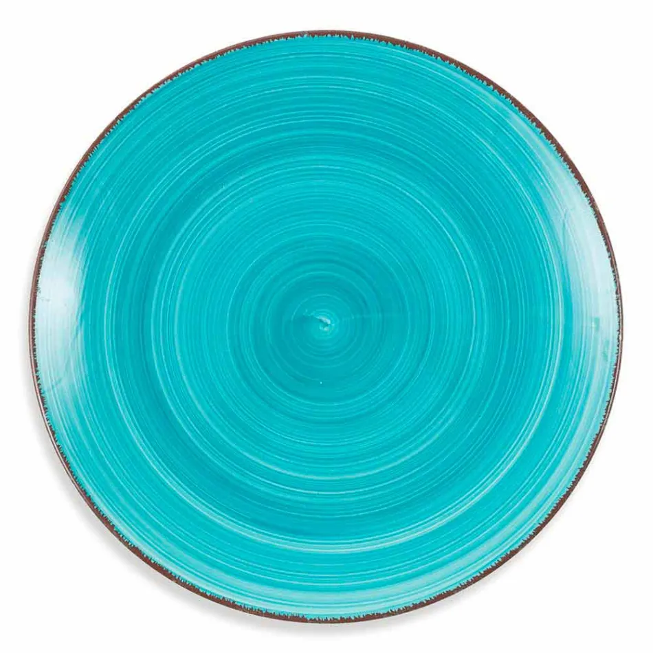 Geschirr mit farbigen Tellern 18 Stück in modernem Steinzeug - Abruzzen Viadurini