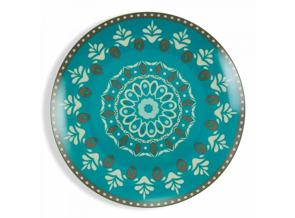 Blau gefärbtes Porzellangeschirr Set 18 Stück - Eivissa Viadurini