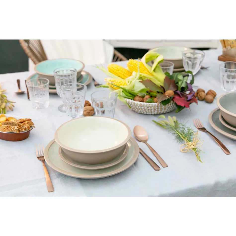 Geschirr farbige Geschirr Set Full 18 Stück Design - Osteria Viadurini