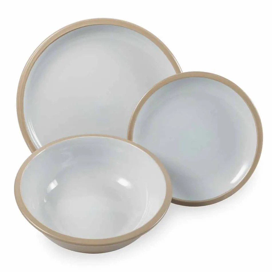 Geschirrset Farbige Teller Full 18 Pieces Design - Osteria Viadurini