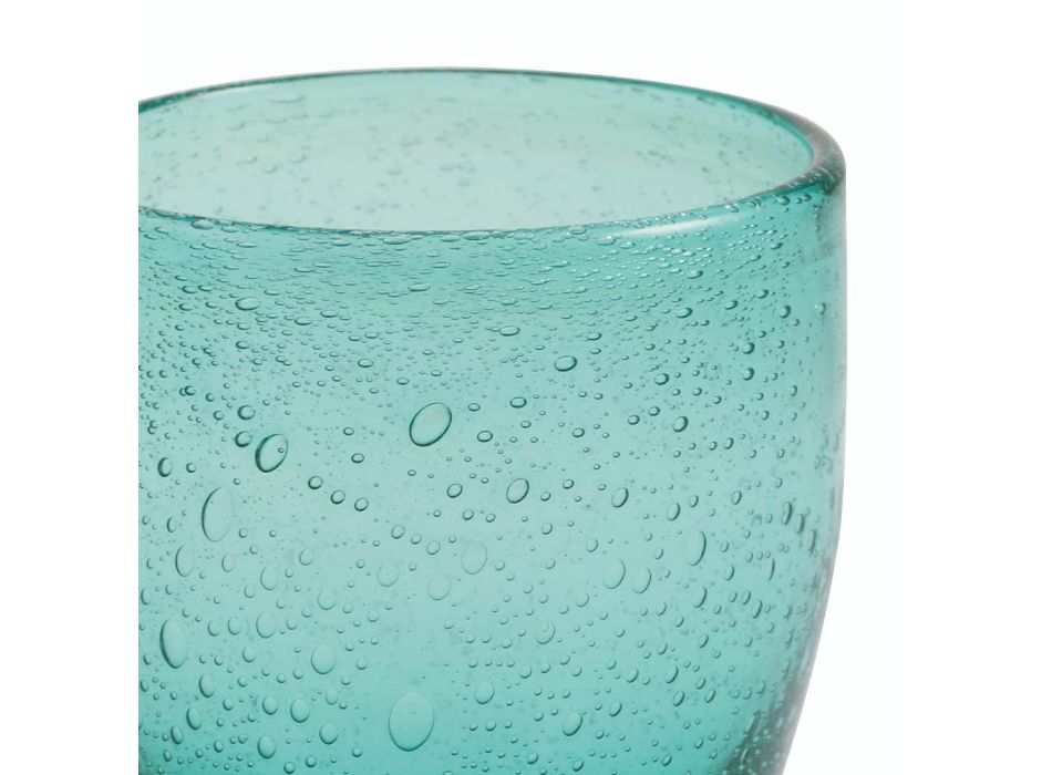 Set mit 12 Wassergläsern aus farbigem mundgeblasenem Glas - Guerrero Viadurini