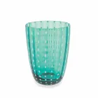 Set mit 6 modernen Farbglas-Designgläsern für Wasser - Botswana Viadurini