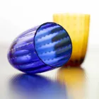 Set mit 6 modernen Farbglas-Designgläsern für Wasser - Botswana Viadurini