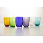 Set mit 6 modernen Farbglas-Designgläsern für Wasser - Botswana Viadurini