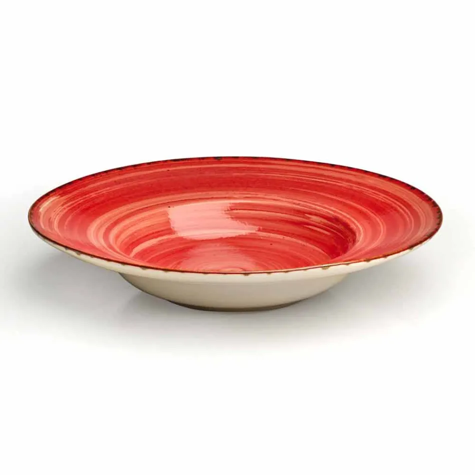 Set mit 16 modernen Design-Gerichten aus elegantem farbigem Steinzeug - Simba Viadurini