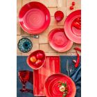 Set mit 16 modernen Design-Gerichten aus elegantem farbigem Steinzeug - Simba Viadurini