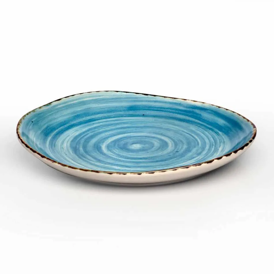 Set mit 16 modernen Design-Gerichten aus elegantem farbigem Steinzeug - Simba Viadurini