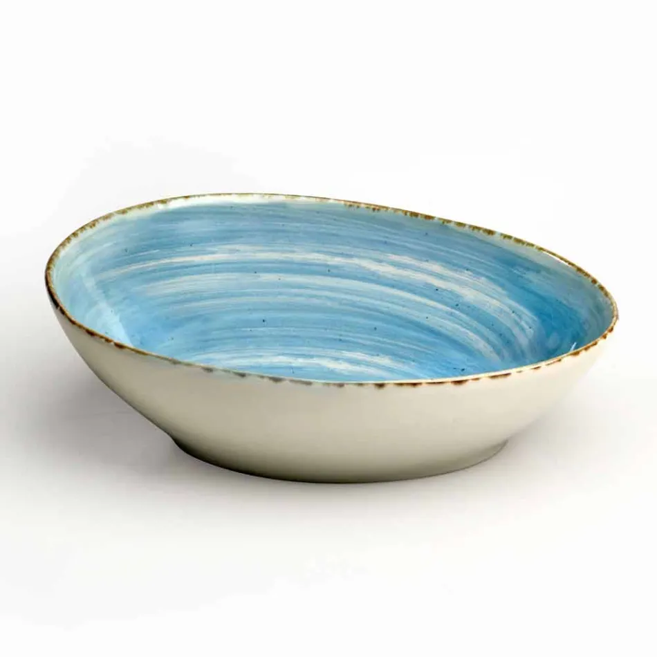 Set mit 16 modernen Design-Gerichten aus elegantem farbigem Steinzeug - Simba Viadurini