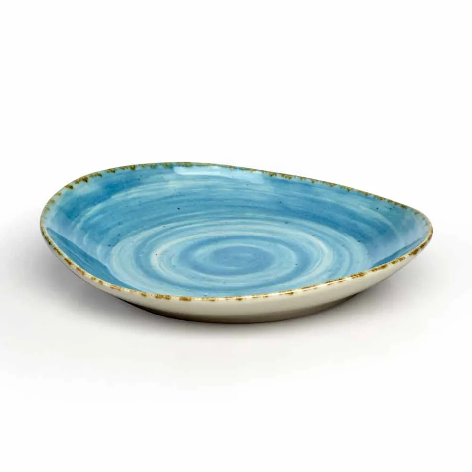 Set mit 16 modernen Design-Gerichten aus elegantem farbigem Steinzeug - Simba Viadurini