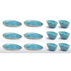 12 Stück Vorspeisenteller Service in farbigem Steinzeug von modernem Design - Simba Viadurini