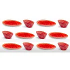 12 Stück Vorspeisenteller Service in farbigem Steinzeug von modernem Design - Simba Viadurini