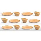 12 Stück Vorspeisenteller Service in farbigem Steinzeug von modernem Design - Simba Viadurini