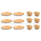 12 Stück Vorspeisenteller Service in farbigem Steinzeug von modernem Design - Simba Viadurini