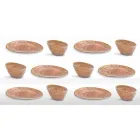 12 Stück Vorspeisenteller Service in farbigem Steinzeug von modernem Design - Simba Viadurini
