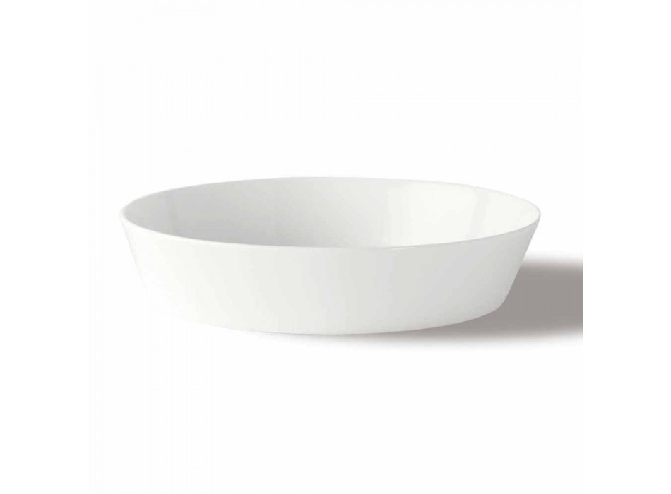 Elegantes Design Weißes Porzellan 18-teiliges Teller-Set - Egle Viadurini