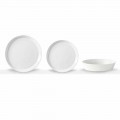 Elegantes Design Weißes Porzellan 18-teiliges Teller-Set - Egle